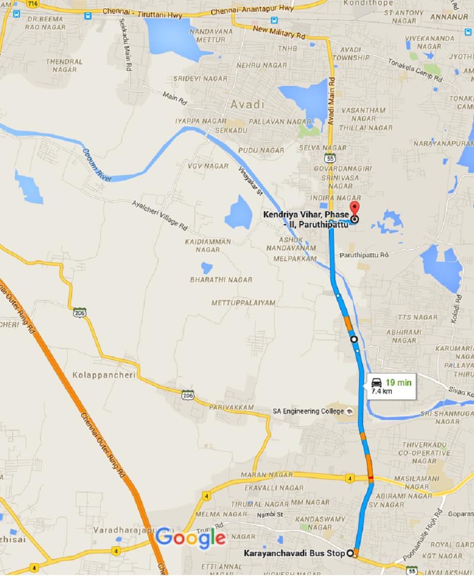 Chennai Avadi carte