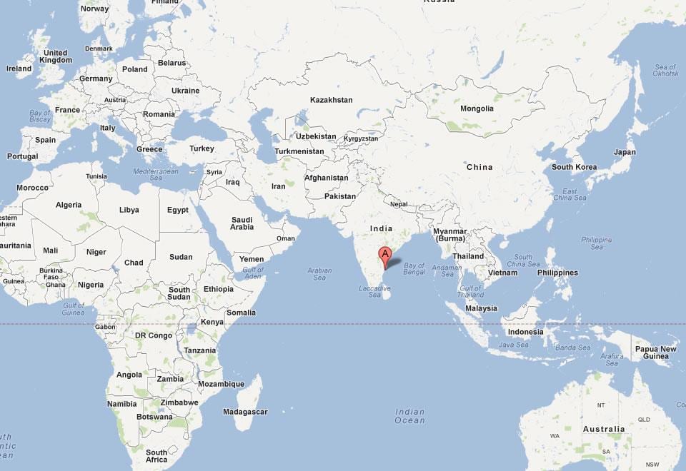 Chennai, sur la carte du monde