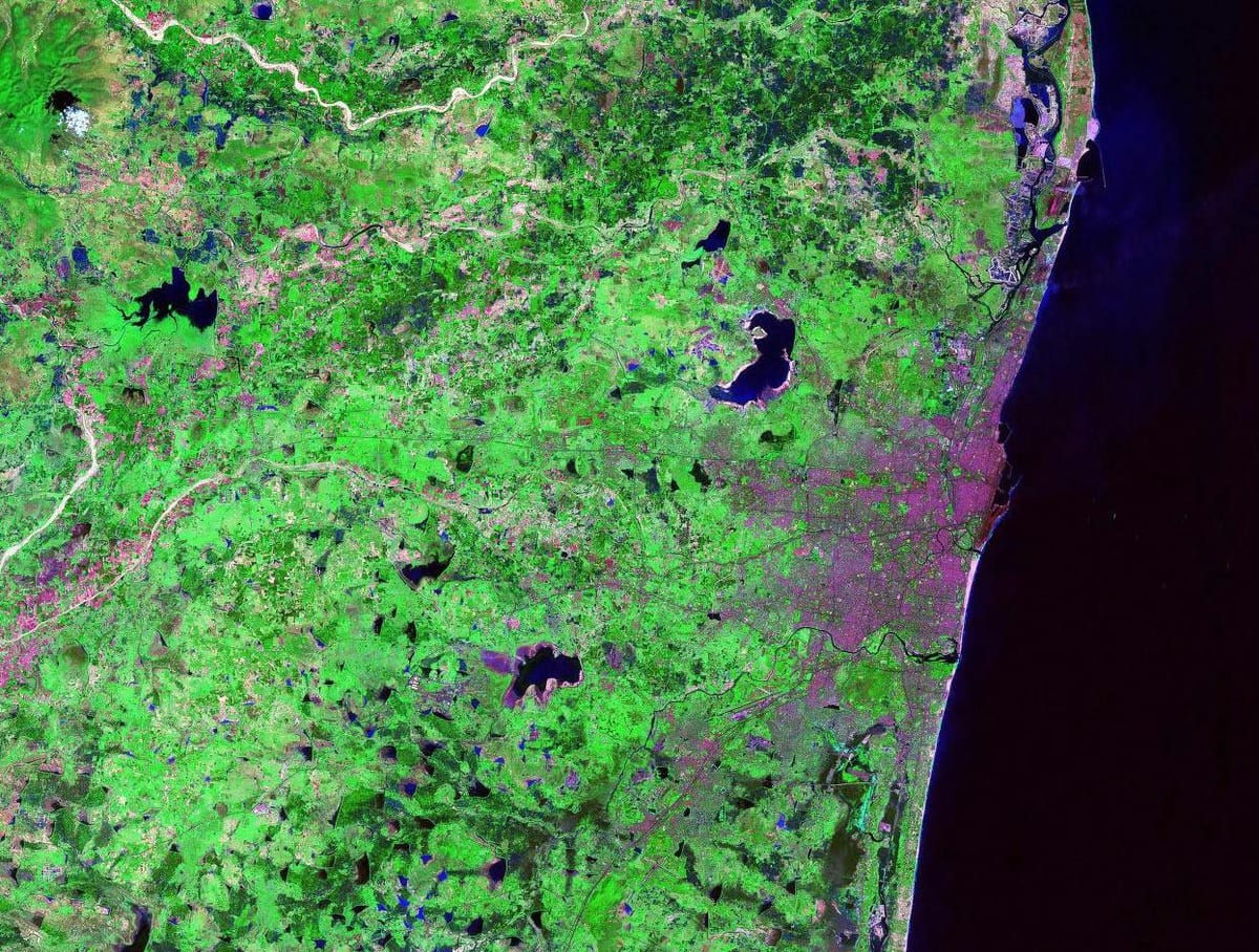 carte satellite de Chennai