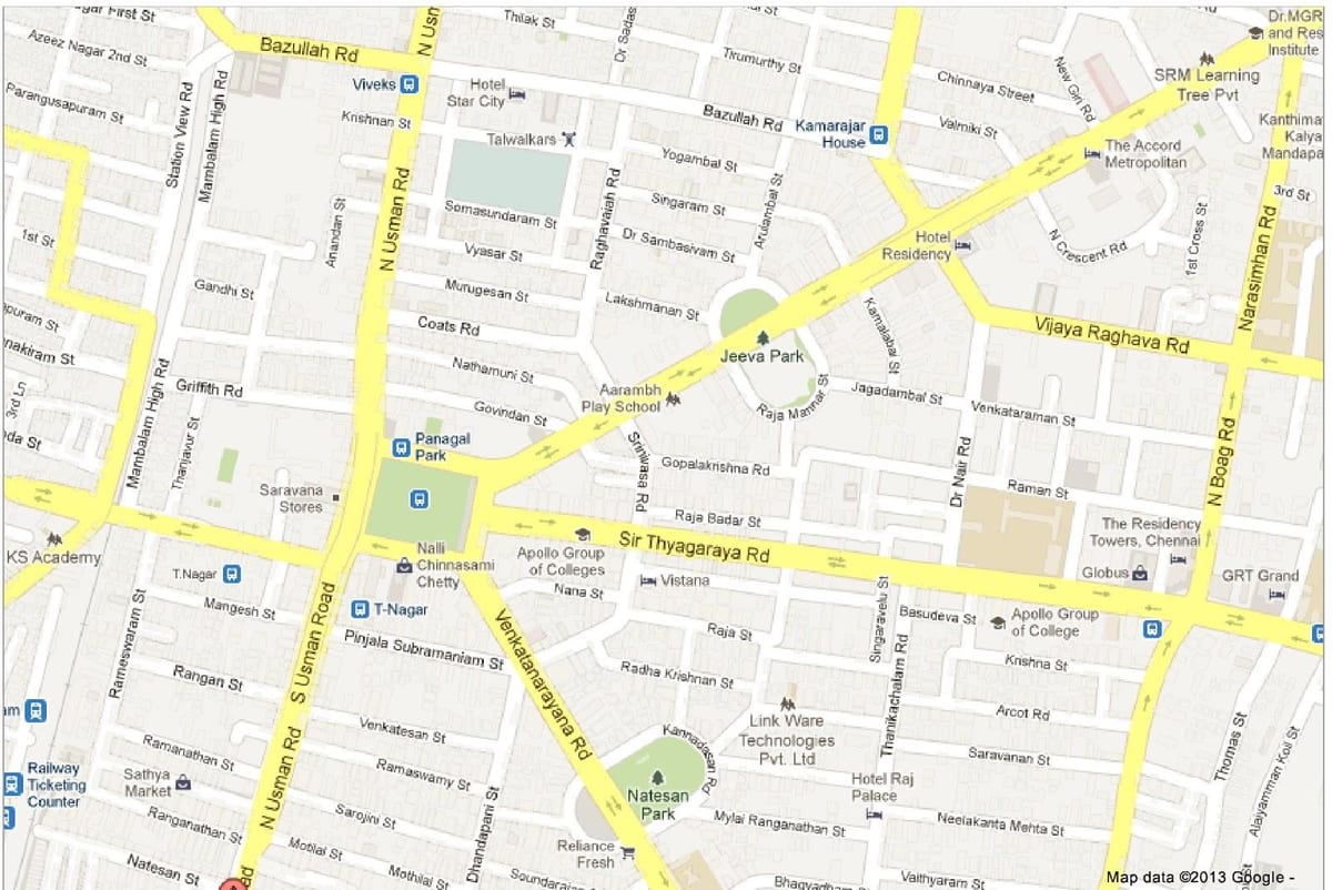 carte de Chennai t Nagar