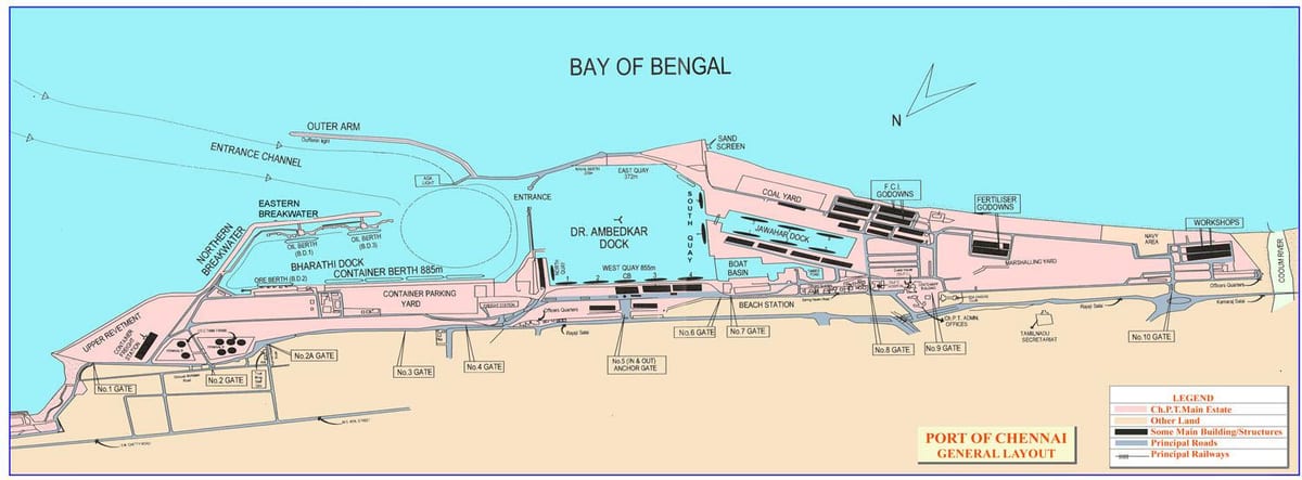 carte de port de Chennai