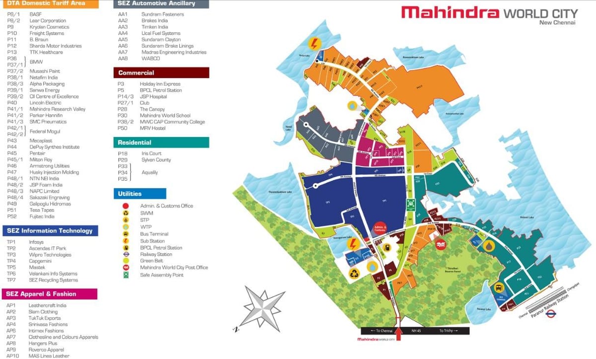 carte de Mahindra ville de Chennai