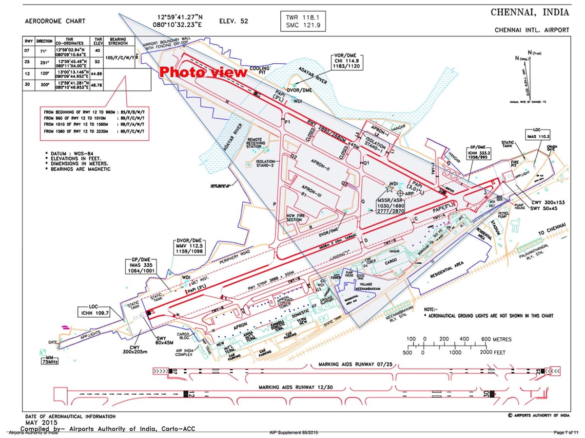 L'aéroport international de Chennai carte