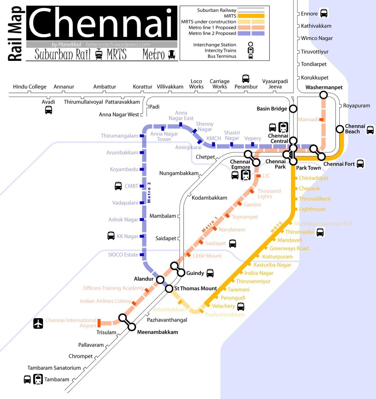 plan de métro de Chennai